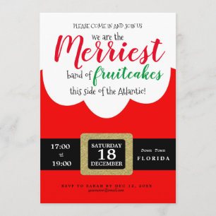 Fröhliche Fruitcakes lustiges Weihnachtsfest Party Einladung