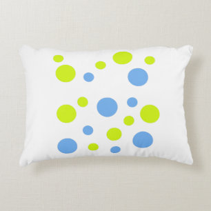 Fröhliche Funky Gelbe Blaue Blasen Dekokissen