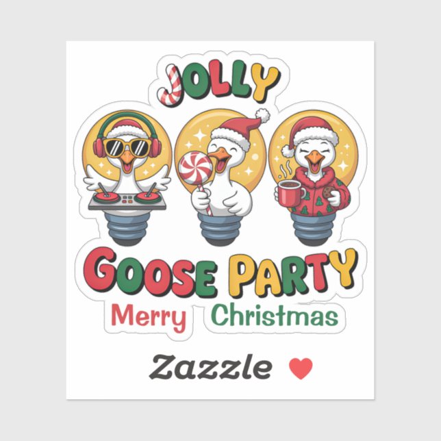Fröhliche Gans Weihnachtsfeier DJ Pullover & Süßig Aufkleber (Blatt)