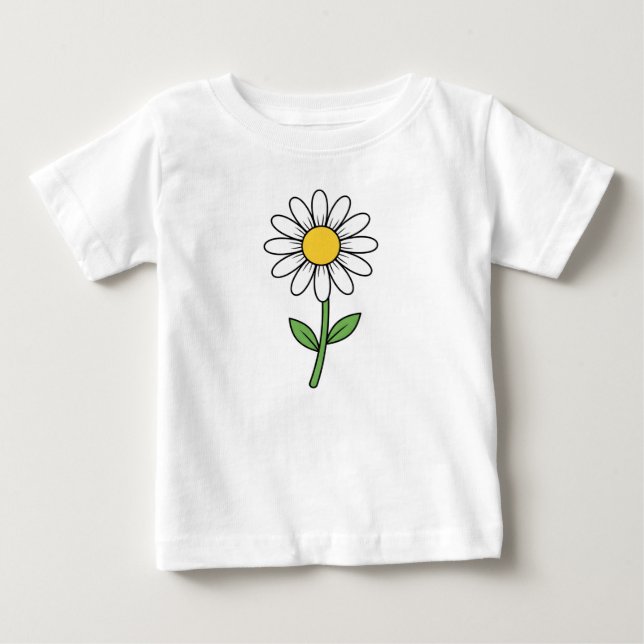 Fröhliche Gänseblümchen-Blume Baby T-shirt (Vorderseite)