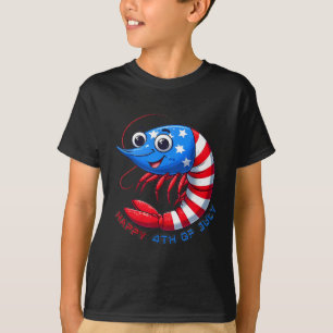 Fröhliche Garnelen feiern 4. Juli Kinder Männer Fr T-Shirt