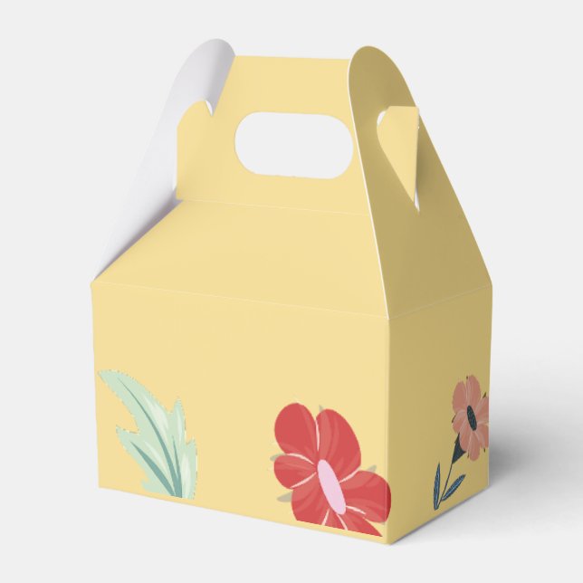 Fröhliche Gastgeschenk Hochzeit mit farbenfroher B Geschenkschachtel (Vorderseite)