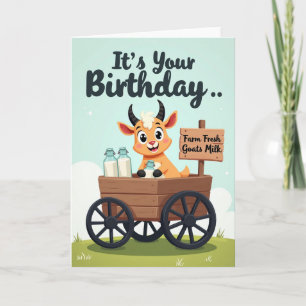 Fröhliche Geburtstag-Ziegen-Illustrationskarte Karte