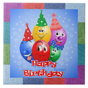 Fröhliche Geburtstagsballons Fliese