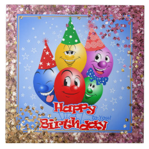 Fröhliche Geburtstagsballons Fliese