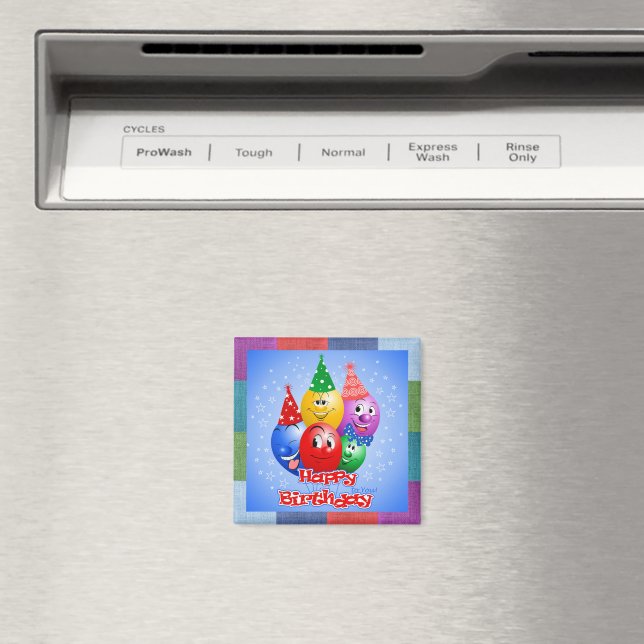 Fröhliche Geburtstagsballons Magnet (In Situ (Geschirrspüler))