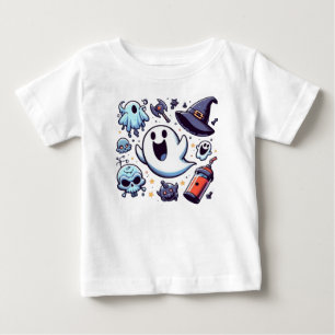 Fröhliche Geister und gruseliges Halloween-Spaß Baby T-shirt