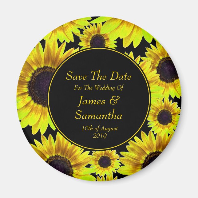 Fröhliche Gelbblüte - Save the Date Magnet (Vorne)