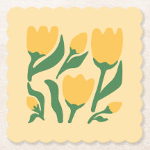 Fröhliche Gelbe Tulpen Papiersetzer