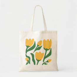 Fröhliche gelbe Tulpen Tragetasche