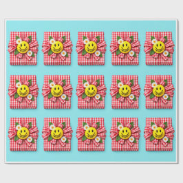 Fröhliche Gingham-Geschenkverpackung Geschenkpapier