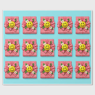 Fröhliche Gingham-Geschenkverpackung Geschenkpapier