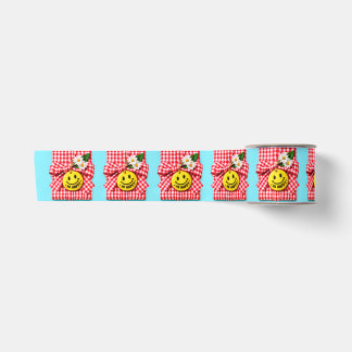 Fröhliche Gingham-Geschenkverpackung Satinband