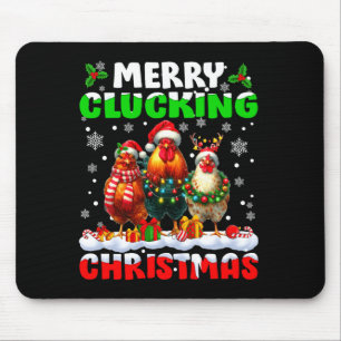 Fröhliche gluckende Weihnachten Lustiger Hühner-Sa Mousepad