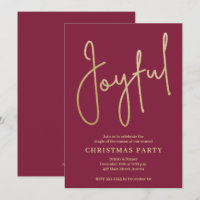Fröhliche Gold-Faux-Folie auf Cranberry-Weihnachts