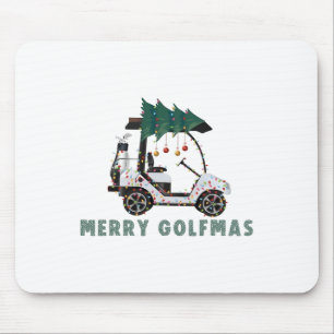 Fröhliche Golf-Weihnachten Golfcart Weihnachtsbele Mousepad