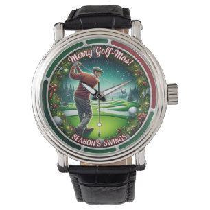 Fröhliche Golf-Weihnachten Urlaub Golf Armbanduhr
