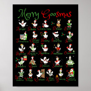 Fröhliche Goosmas Weihnachten Dummer Gans A bis Z  Poster
