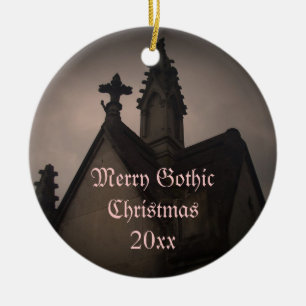 Fröhliche gotische Weihnachtskryptaverzierung Keramikornament