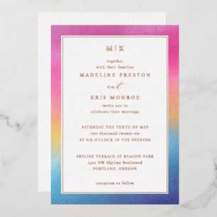 Fröhliche Gradient-Hochzeitseinladung Folieneinladung