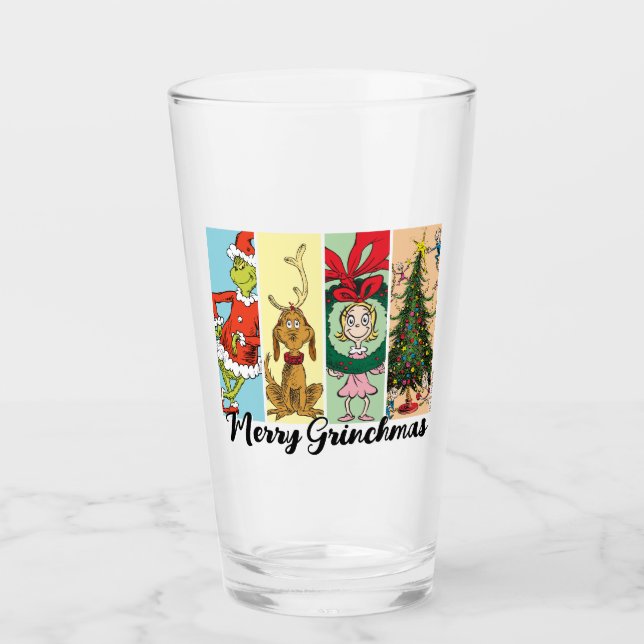 Fröhliche Grinchmas-Feierabend-Collage Glas (Vorderseite)
