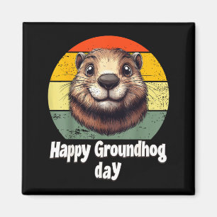 Fröhliche Groundhog Day 2025 Dekorationen Humorvol Magnet