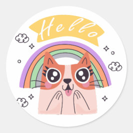 Fröhliche Grußaufkleber Runder Aufkleber