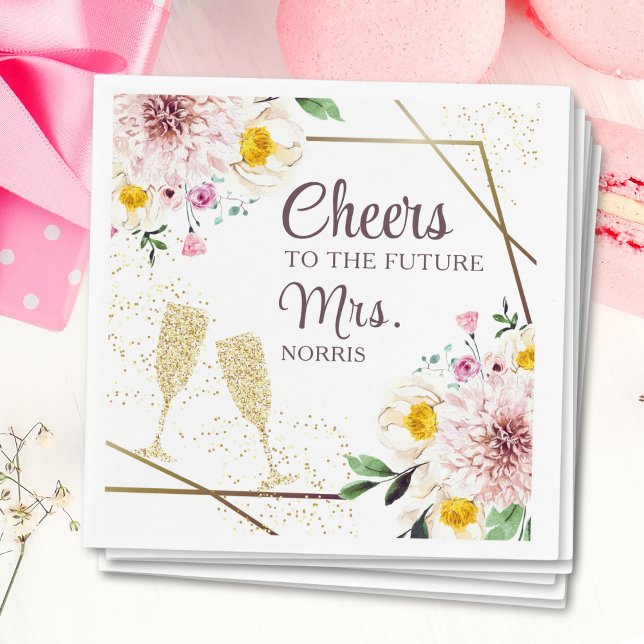 Fröhliche Grüße an die Zukunft Frau Pink Floral Br Serviette (Von Creator hochgeladen)