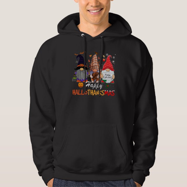 Fröhliche Hallothankmas Gnome Hoodie (Vorderseite)