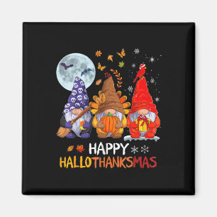 Fröhliche Hallothanksmas Halloween Gnome Erntedank Magnet