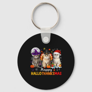 Fröhliche Hallothanksmas Katzen Halloween Erntedan Schlüsselanhänger
