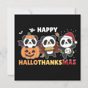Fröhliche Hallothanksmas Pandas Weihnachts-Panda-E Einladung