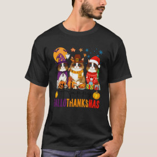 Fröhliche Hallothanksmas Ragdoll Katzen Halloween T-Shirt
