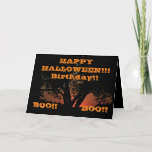 Fröhliche Halloween-Baum-Grußkarte Karte