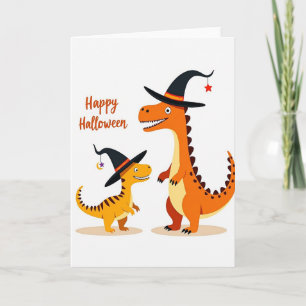 Fröhliche Halloween-Dinosaurier-Karte Karte