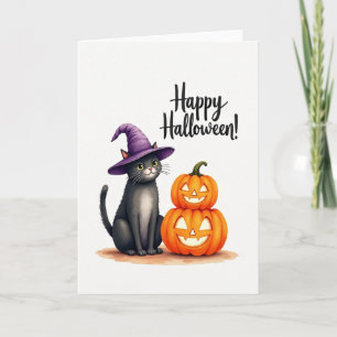 Fröhliche Halloween-Dunkle-Tier-Karte Karte