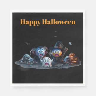 Fröhliche Halloween-Emoji-Servietten. Serviette