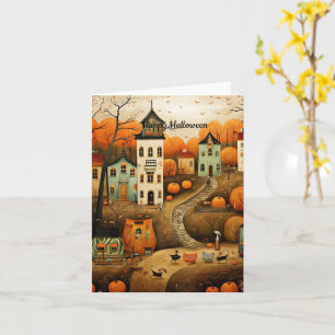 Fröhliche Halloween-Farbbildillustration Karte