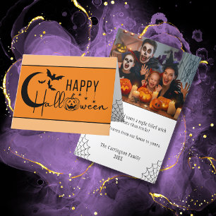 Fröhliche Halloween-Fotogrußkarte Dankeskarte