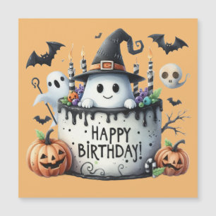 Fröhliche Halloween-Geister-Flatcard Magnetkarte