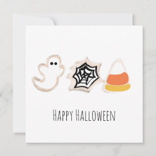 Fröhliche Halloween-Grußkarte Cookie-Leckereien Dankeskarte