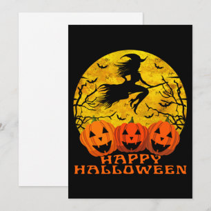 Fröhliche Halloween-Hexe im Zimmer Einladung