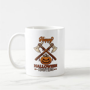 Fröhliche Halloween-Jagd gekreuzte Äxte Kürbis Run Kaffeetasse