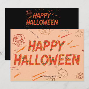 Fröhliche Halloween-Karte, minimalistisches modern