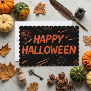 Fröhliche Halloween-Karte, minimalistisches modern