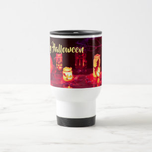 Fröhliche Halloween-Kerzen Reisebecher