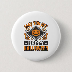 Fröhliche Halloween-Kürbis-Leckereien Vintage Button