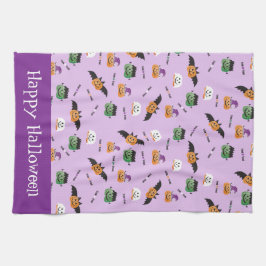 Fröhliche Halloween Kürbis-Pattern bedruckt Geschirrtuch