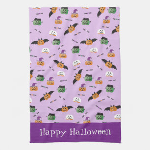 Fröhliche Halloween Kürbis-Pattern bedruckt Geschirrtuch