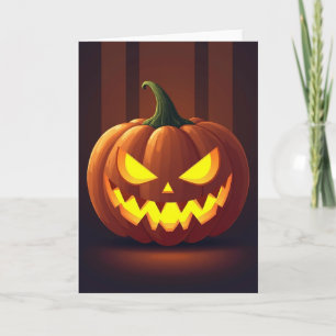 Fröhliche Halloween-Kürbiskarte mit Leuchteffekt Karte